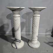 Pair Variegated Marble Columns