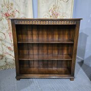 Solid Oak Open Adjustable Library Bookcase