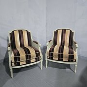 Super Pair French Bergere Armchairs
