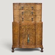 Top Quality Burr Walnut Linen Press