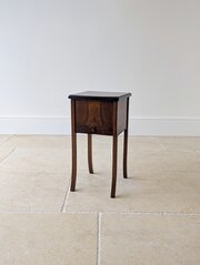 Antique Early 20th Century Walnut Sewing Table