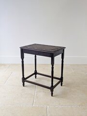 Antique Edwardian Carved Oak Occasional Table 