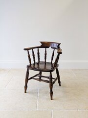 Antique Edwardian Elm & Beech Captain’s Chair