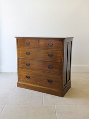 Antique Edwardian Oak Chest Of Drawers C.1910
