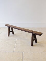 Antique Mid 19th Century Elm Vernacular Bench
