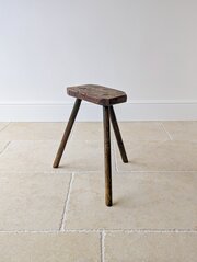 Antique Victorian Elm & Ash Cutler’s Stool C.1850