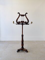 Antique William IV Mahogany Lyre-Form Music Stand