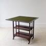 Mahogany Folding Card Table with Bookshelf Base