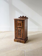 Mahogany & Exotic Hardwood Bedside Cupboard C.1890