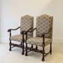 Pair of Antique Late Victorian Walnut Armchairs