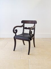 Regency Mahogany Country House Library Armchair