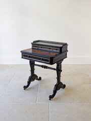Victorian Ebonised Bonheur Du Jour Writing Table
