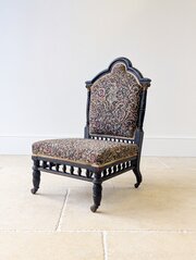 Victorian Ebonised Low Salon Chair C.1880 