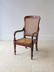 Victorian Mahogany Caned Occasional Armchair 