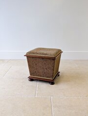Victorian Mahogany Upholstered Ottoman C.1870