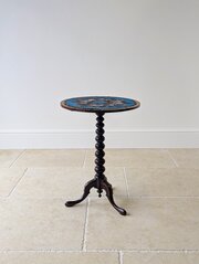 William IV Rosewood Beadwork Tripod Wine Table