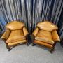 Pair Of Country House Leather Armchairs