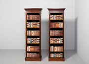 19th-century Tall, Slim Mahogany Open Bookcases