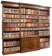A large midVictorian oak open bookcase