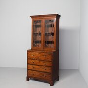 Attractive George III Mahogany Secretaire Bookcase