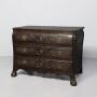 French (Normandy area) carved oak 3-drawer commode