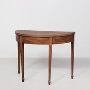 George III Inlaid Mahogany Demi-Lune Card Table 