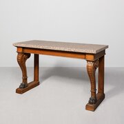 Granite Topped Oak Console Table