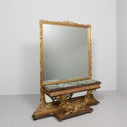 Italian Carved, Gilded & Marble Console Table