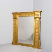 Large Giltwood Overmantle Mirror