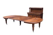 Large Oak Dining Table & Matching Leaf Holder