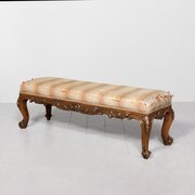 Large Carved Mahogany Stool By Robert Strahan Of Dublin