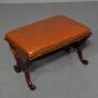  Large early Victorian walnut X framed stool, newl