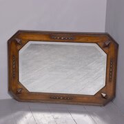 Large Oak Jacobean-revival Wall Mirror 