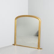 Mid-Victorian Arched Gilded Overmantel Mirror 