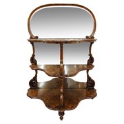 Mid Victorian Mirror Backed What Not