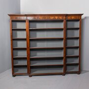 Mid Victorian Figured Mahogany Open Bookcase