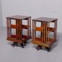 Pair Sheraton-style mahogany revolving bookcases
