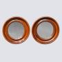 Pair of Circular Walnut Wall Mirrors