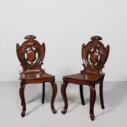 Pair Of Early Victorian Mahogany Hall Chairs