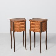 Pair Of French 3 Drawer Side Tables