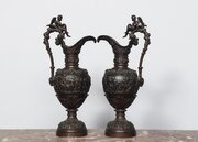 Pair Of French Bronze Ewers/Jugs 