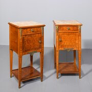 Pair of French MarbleTopped Bedside Pedestals
