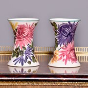 Pair Of Hand Painted Wemyss Beaker Vases