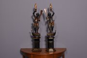 Pair Of Venetian Polychrome Figures Of Gondoliers