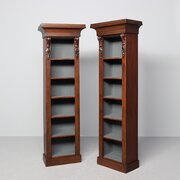 Pair Of Mid Victorian Slim, Tall Open Bookcases 
