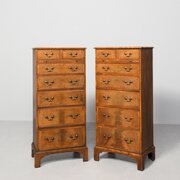Pair Of Neat-sized, George III Style Walnut Chest 