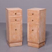 Rare Pair Of Heal’s Limed Oak Bedside Lockers 