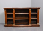 Rare Breakfront Regency Rosewood Open Bookcase 