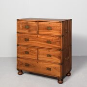 Rare Solid Camphor Wood 19th-century Military Chest