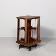 Sheraton Style Mahogany Inlaid Revolving Bookcase
